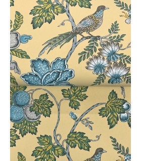 VP1313 - Parterre Light Yellow Jacobean Wallpaper-Jardin