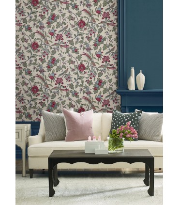 VP1312 - Parterre Rasberry Jacobean Wallpaper-Jardin