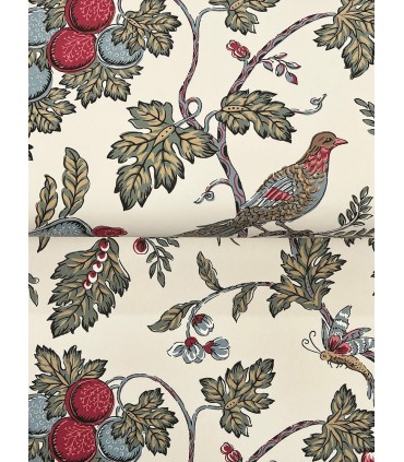 VP1312 - Parterre Rasberry Jacobean Wallpaper-Jardin