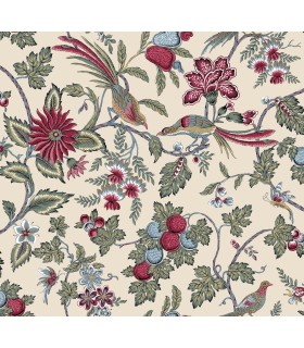 VP1312 - Parterre Rasberry Jacobean Wallpaper-Jardin