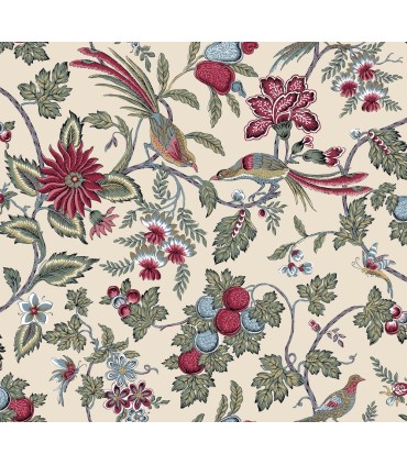 VP1312 - Parterre Rasberry Jacobean Wallpaper-Jardin