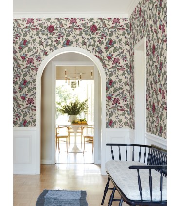 VP1312 - Parterre Rasberry Jacobean Wallpaper-Jardin