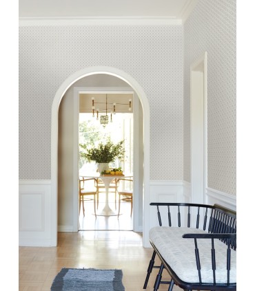 VP1334 - Priti Grey Floral Grid Wallpaper-Jardin