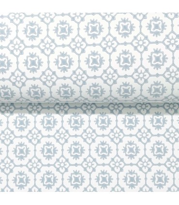 VP1331 - Priti Light Blue Floral Grid Wallpaper-Jardin