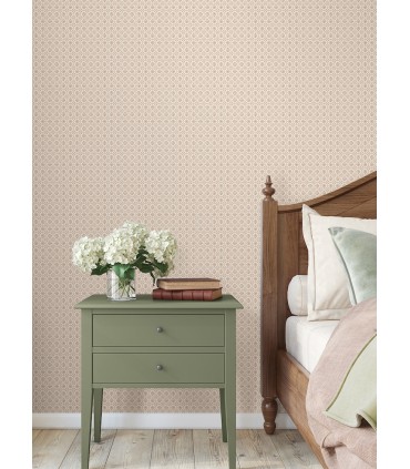VP1335 - Priti Rose Floral Grid Wallpaper-Jardin