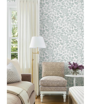 VP1346 - Rowen Light Blue Botanical Wallpaper-Jardin