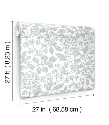 VP1346 - Rowen Light Blue Botanical Wallpaper-Jardin