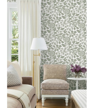 VP1343 - Rowen Olive Botanical Wallpaper-Jardin
