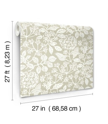 VP1344 - Rowen Taupe Botanical Wallpaper-Jardin