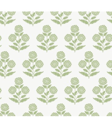 VP1436 - Souci Green Marigolds Wallpaper-Jardin