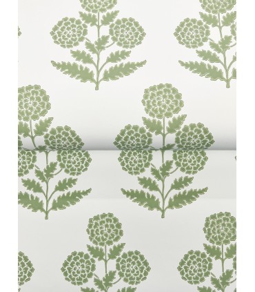 VP1436 - Souci Green Marigolds Wallpaper-Jardin