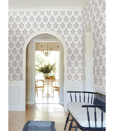 VP1435 - Souci Grey Marigolds Wallpaper-Jardin