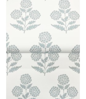 VP1431 - Souci Light Blue Marigolds Wallpaper-Jardin
