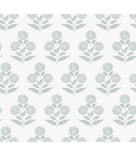 VP1431 - Souci Light Blue Marigolds Wallpaper-Jardin