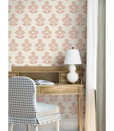 VP1434 - Souci Rose Marigolds Wallpaper-Jardin