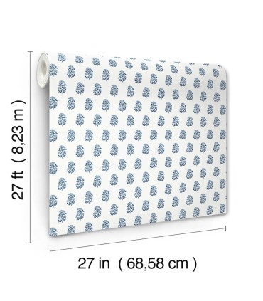 VP1384 - Sylvie Blue Floral Wallpaper-Jardin