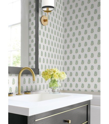 VP1385 - Sylvie Green Floral Wallpaper-Jardin