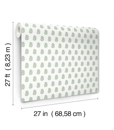 VP1385 - Sylvie Green Floral Wallpaper-Jardin