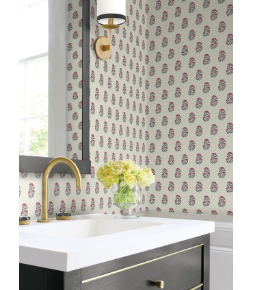 VP1381 - Sylvie Ruby Floral Wallpaper-Jardin