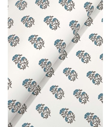 VP1383 - Sylvie Teal Floral Wallpaper-Jardin