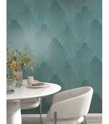 MA35850 - Lumiere Teal Deco Geo Wallpaper-Opulent Accents