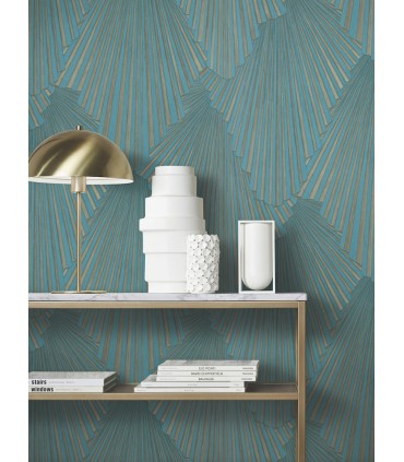 MA35850 - Lumiere Teal Deco Geo Wallpaper-Opulent Accents