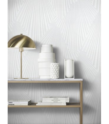 MA35845 - Lumiere White Deco Geo Wallpaper-Opulent Accents