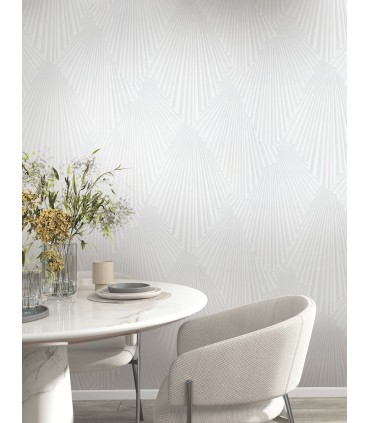 MA35845 - Lumiere White Deco Geo Wallpaper-Opulent Accents