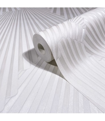 MA35845 - Lumiere White Deco Geo Wallpaper-Opulent Accents