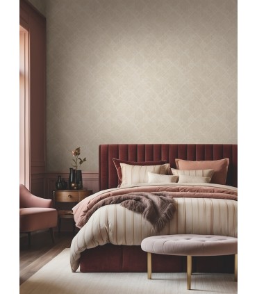 MA35509 - Marquetry Beige Tile Wallpaper-Opulent Accents