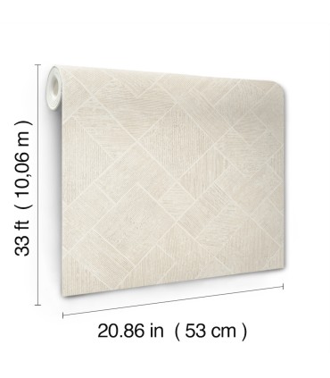 MA35509 - Marquetry Beige Tile Wallpaper-Opulent Accents