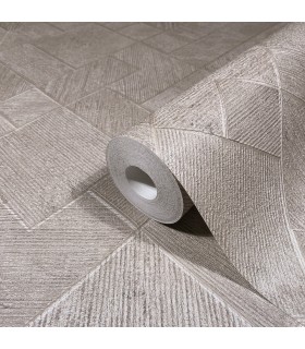 MA35510 - Marquetry Grey Tile Wallpaper-Opulent Accents