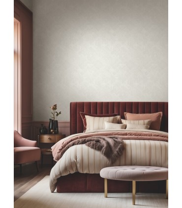 MA35508 - Marquetry White Tile Wallpaper-Opulent Accents