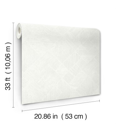 MA35508 - Marquetry White Tile Wallpaper-Opulent Accents