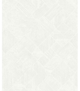MA35508 - Marquetry White Tile Wallpaper-Opulent Accents