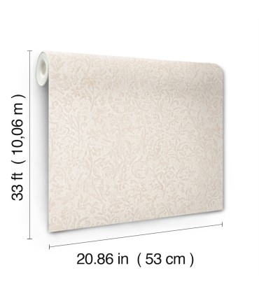 MA35531 - Sculpted Floral Beige Relief Wallpaper-Opulent Accents