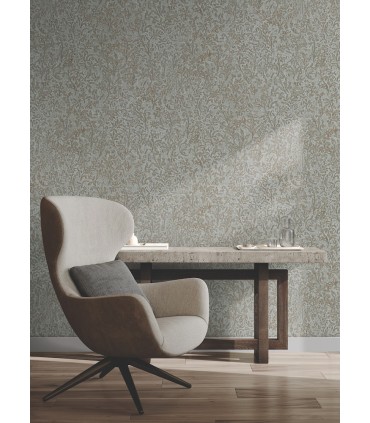 MA35532 - Sculpted Floral Gold Relief Wallpaper-Opulent Accents