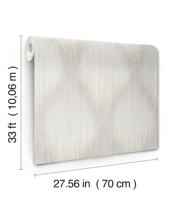 MA35801 - Starfall Dove Metallic Ikat Wallpaper-Opulent Accents