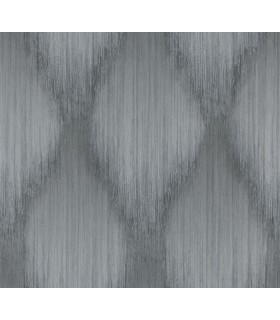 MA35804 - Starfall Pewter Metallic Ikat Wallpaper-Opulent Accents