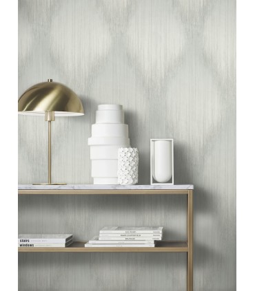 MA35803 - Starfall Sage Metallic Ikat Wallpaper-Opulent Accents
