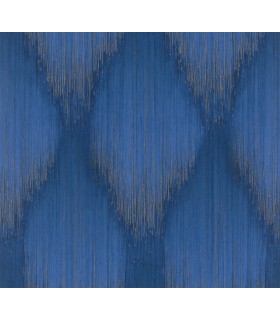 MA35808 - Starfall Sapphire Metallic Ikat Wallpaper-Opulent Accents
