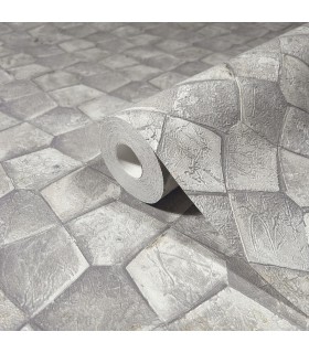 MA34907 - Waterford Grey Tiled Wallpaper-Opulent Accents