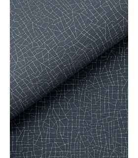 4207-5408 - Cary Dark Blue Faux Grasscloth High Performance Wallpaper by Warner