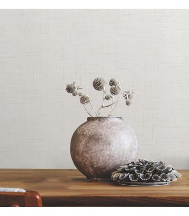 4207-5416 - Leon Off White Faux Fabric High Performance Wallpaper by Warner