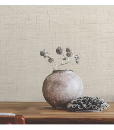 4195-5319 - Leon Beige Faux Fabric 54" Width Wallpaper-High Performance
