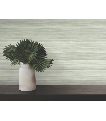 4195-5337 - Lorn Green Faux Grasscloth 54" Width Wallpaper-High Performance