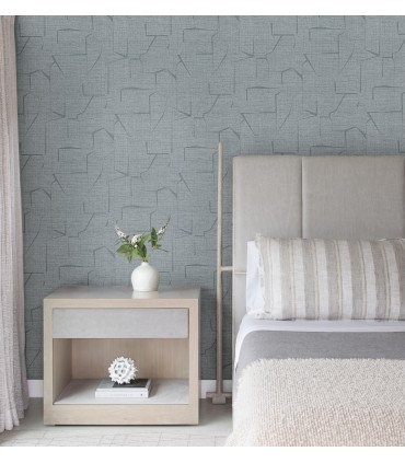 4195-5320 - Lyle Denim Abstract Geometric 54" Width Wallpaper-High Performance
