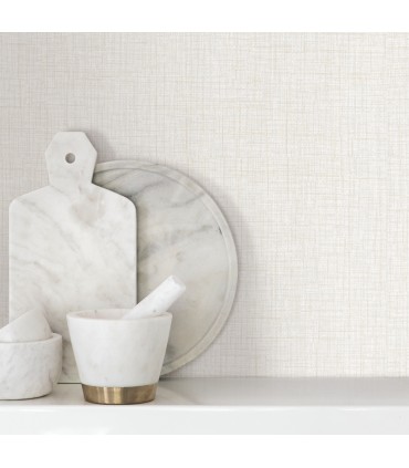 4195-5301 - Beau Dove Faux Fabric  54" Width Wallpaper-High Performance