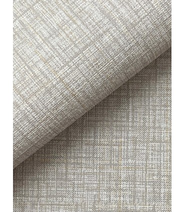 4195-5305 - Beau Grey Faux Fabric  54" Width Wallpaper-High Performance