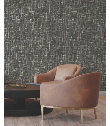 4195-5360 - Rian Black Linear Abstract 50.5" Width Wallpaper-High Performance